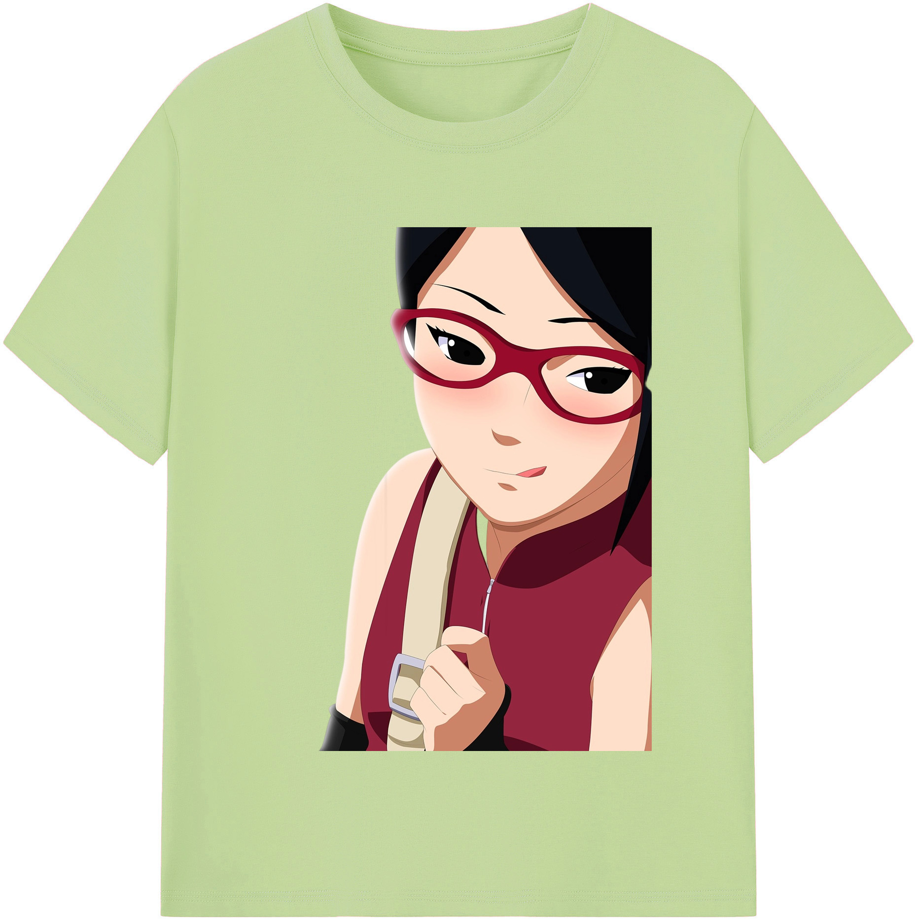 （画像用） NARUTO -ナルト- うちは サラダ Uchiha Sarada 綿100％半袖Tシャツ（フロントプリント）